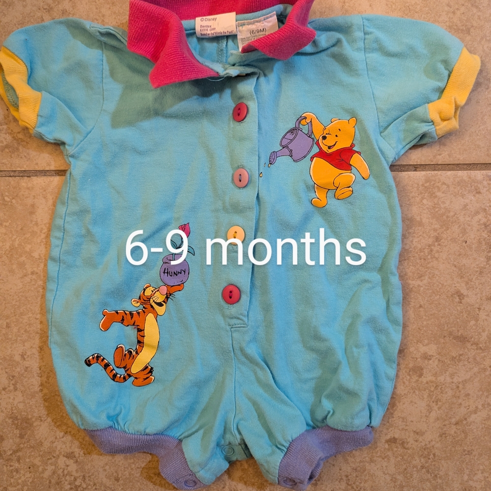 Disney Blue and Yellow Winnie the Pooh Bodysuit